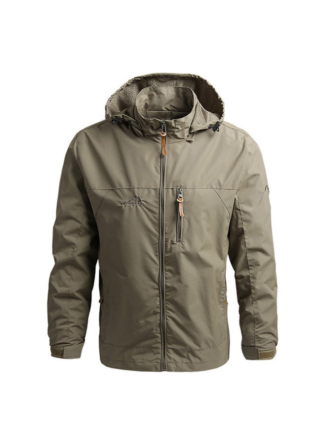 2020 mountaineering stormsuit windbreaker Men's outdoor sports jacket khaki - Image 1