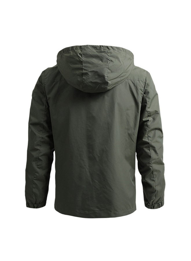 2020 mountaineering stormsuit windbreaker Men's outdoor sports jacket Army green - Image 2