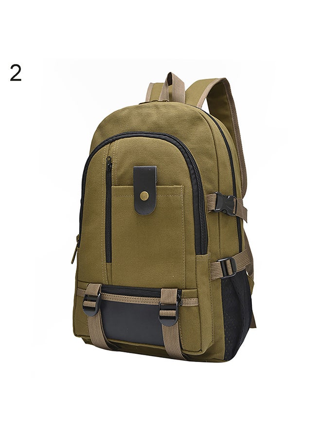 Men Casual Canvas Backpack School Rucksack Vintage Satchel Shoulder Laptop Bag Army Green  - Image 1