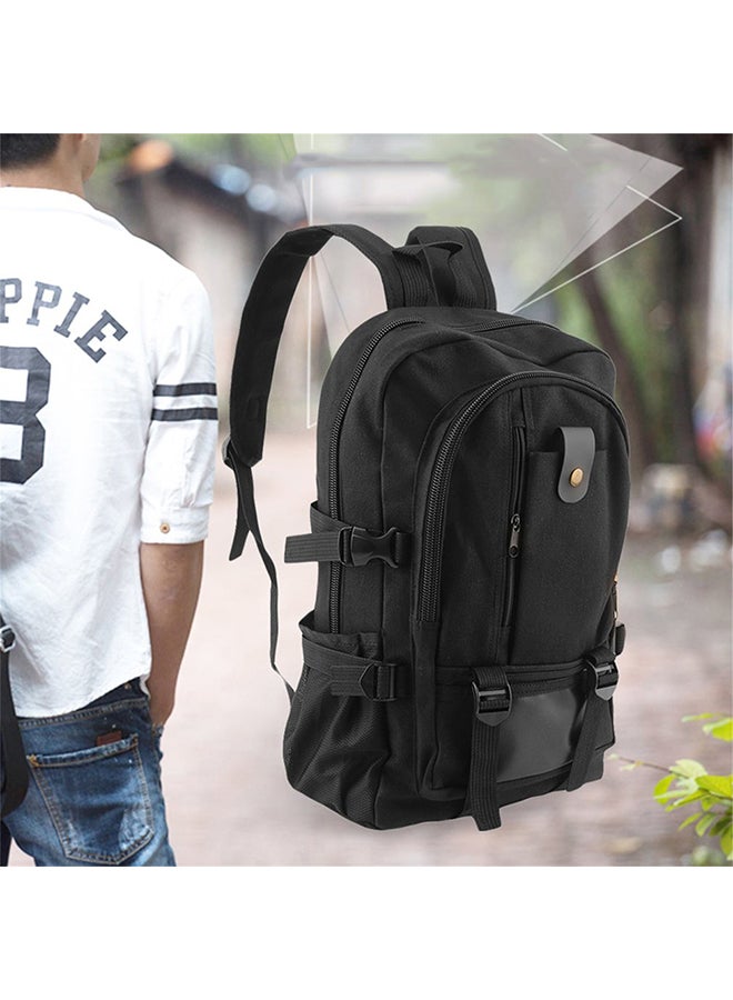 Men Casual Canvas Backpack School Rucksack Vintage Satchel Shoulder Laptop Bag Army Green  - Image 4