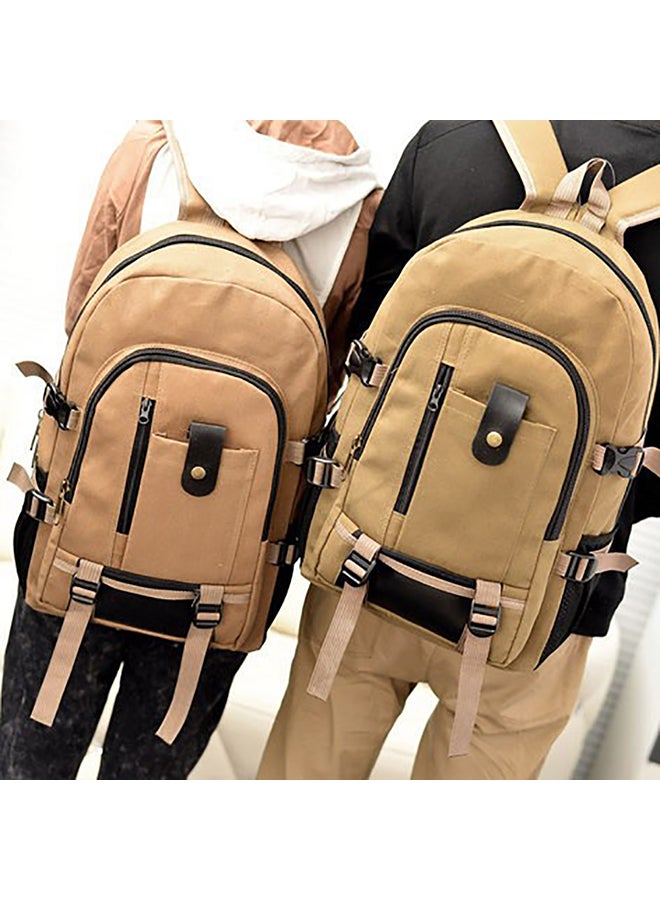 Men Casual Canvas Backpack School Rucksack Vintage Satchel Shoulder Laptop Bag Army Green  - Image 5