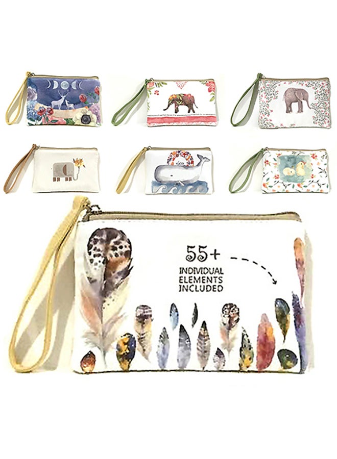 Women Mini Cute Elephant Elk Whale Cat Printed Handbag Coin Purse Phone Bag 2#  - Image 4