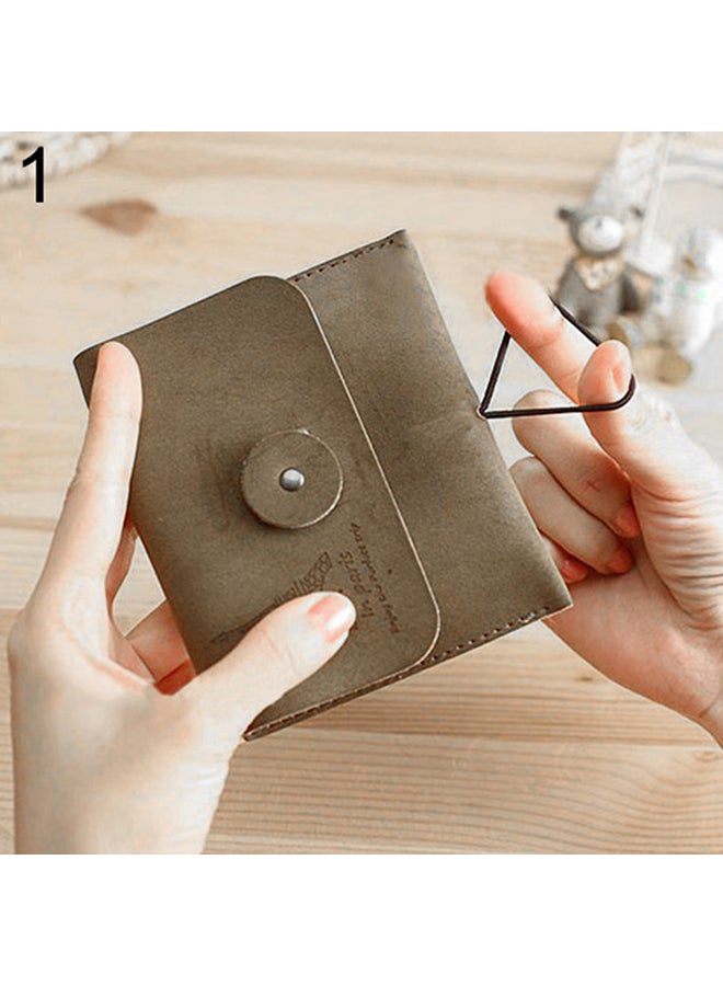 Women's Men's Vintage Eiffel Tower Coin Purse Small Fold Key Pouch Wallet Bag Tan - Image 1