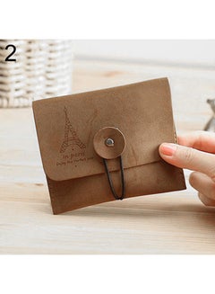 Generic Women's Men's Vintage Eiffel Tower Coin Purse Small Fold Key Pouch Wallet Bag Brown  - Image 1
