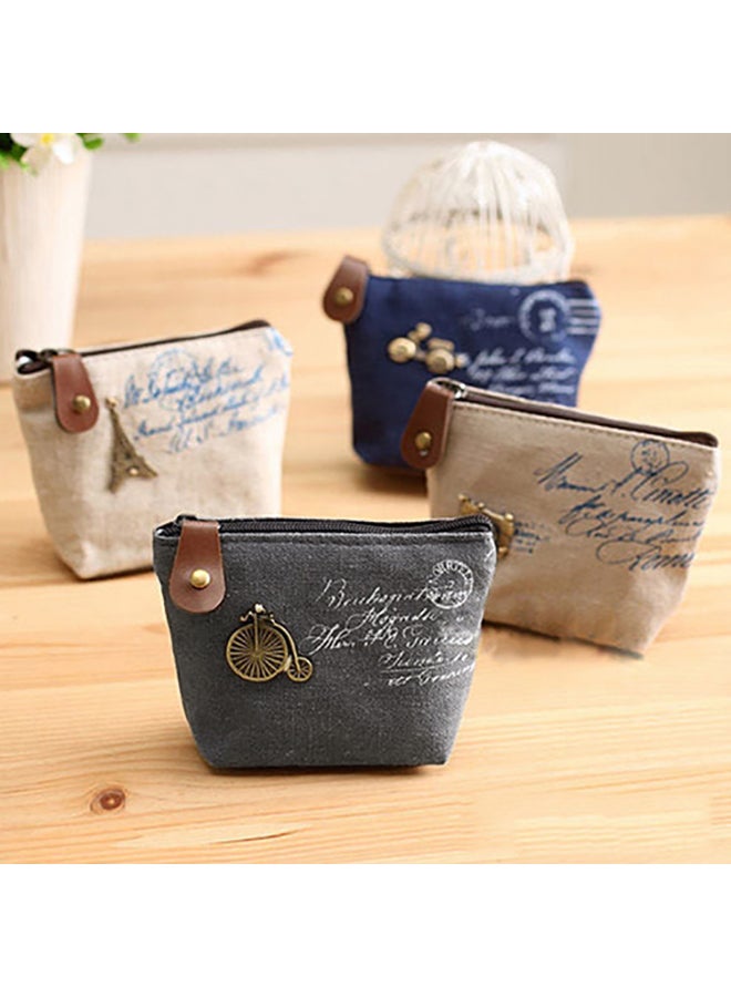 Women Retro Camera Eiffel Tower High Wheel Letter Coin Purse Mini Wallet Clutch 1 - Image 2