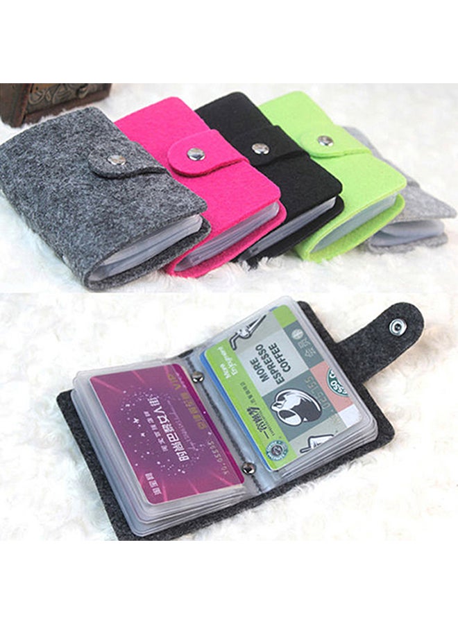 Vintage Women's Men's ID Credit Card Button Case Holder Wallet Organizer Gift Dark Grey - Image 2