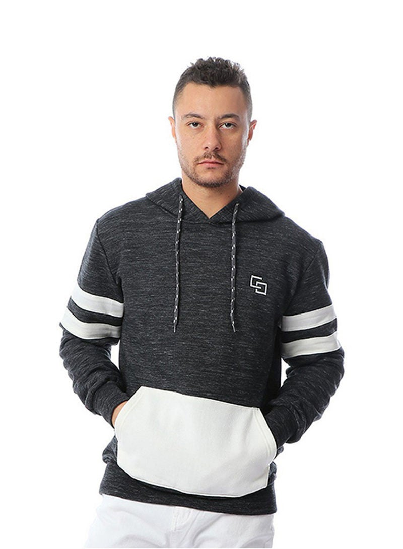 Casual Solid Hoodie Gray  - Image 1