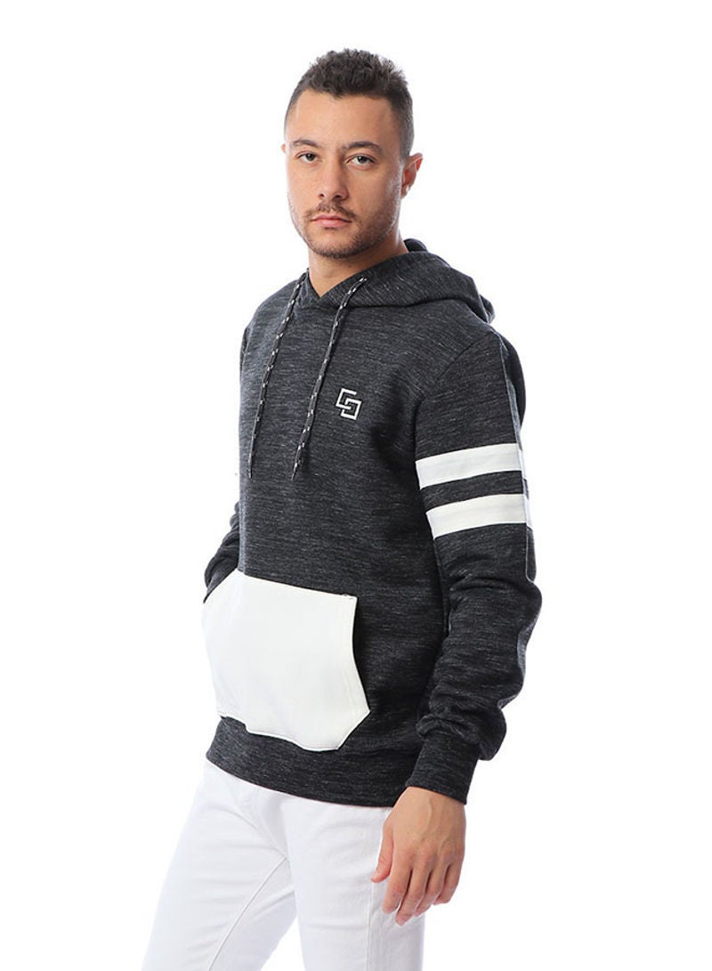 Casual Solid Hoodie Gray  - Image 3