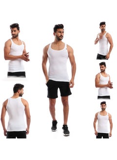 COTTONIL 6-Piece Dirby Sleeveless Tank Top Undershirts Set White  - Image 2