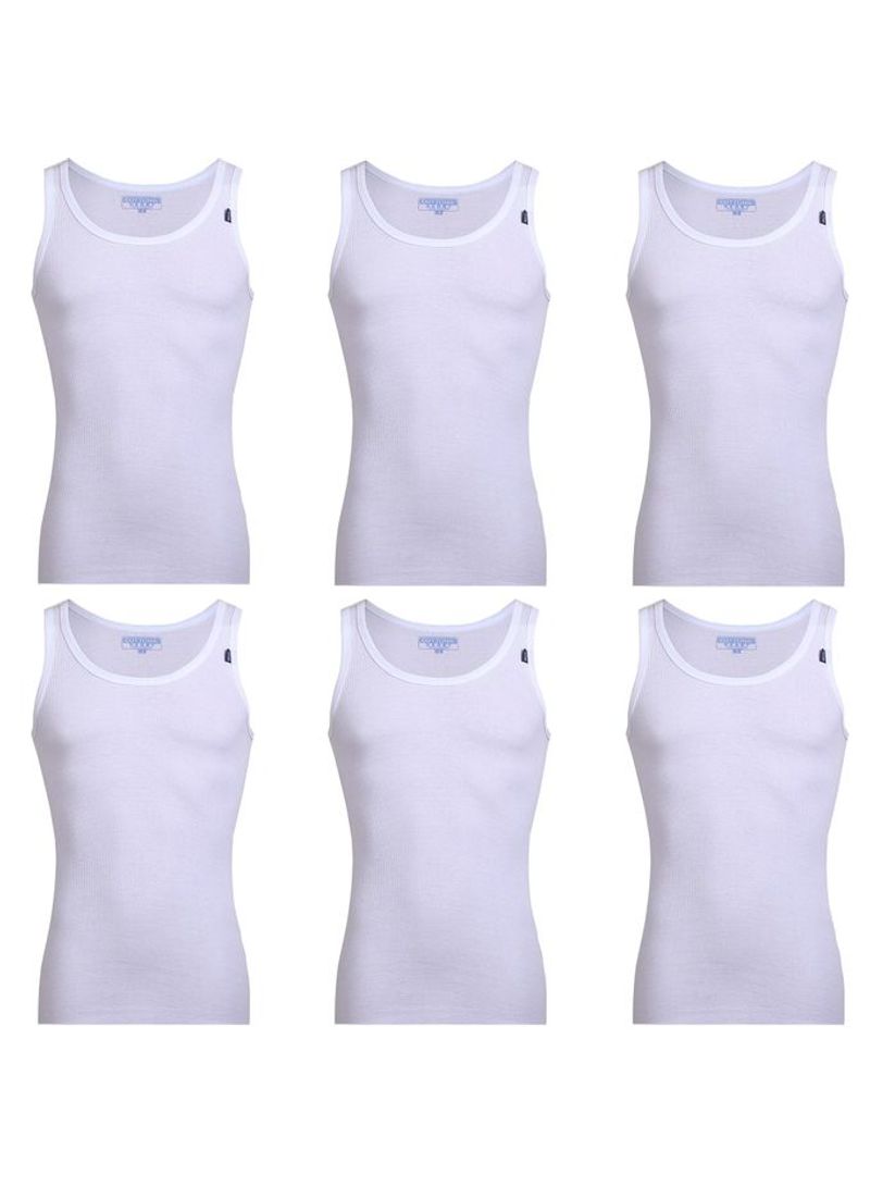 COTTONIL - 6-Piece Dirby Sleeveless Tank Top Undershirts Set White - Image 1