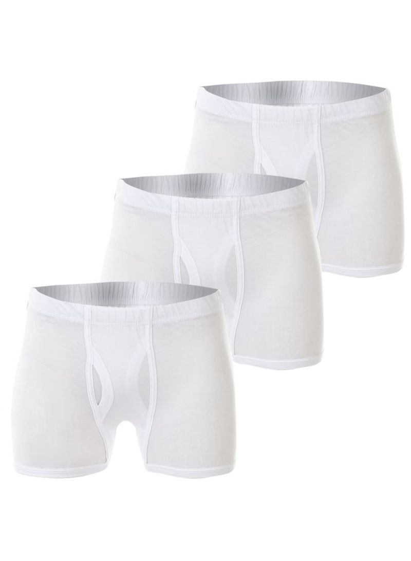 embrator 3-Piece Cotton Boxers Underware Set White  - Image 1