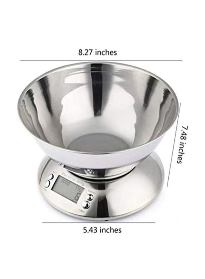 Generic - Stainless Steel Food Bakery Digital Scale With Bowl Silver - Image 1