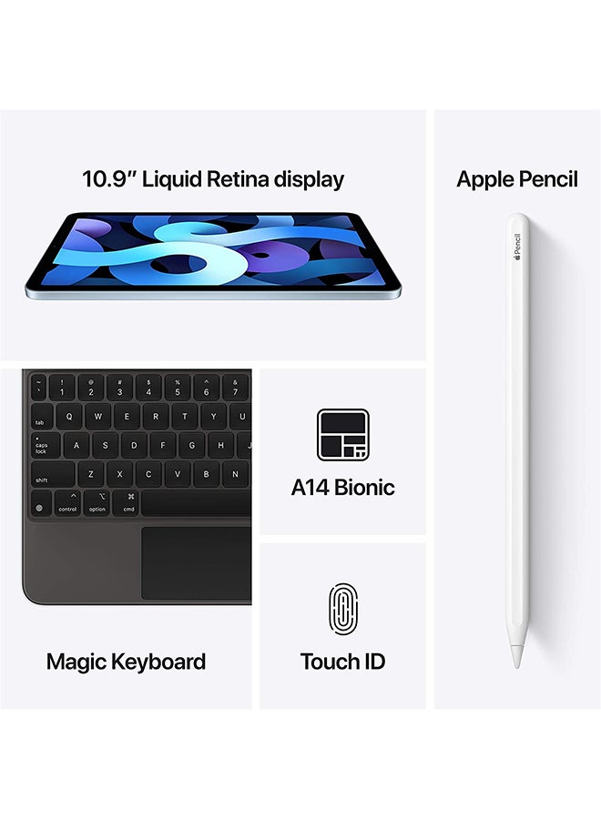 Apple - iPad Air 2020 (4th Generation) 10.9-inch 256GB WiFi 4G LTE Silver with Facetime - International Version - Image 1