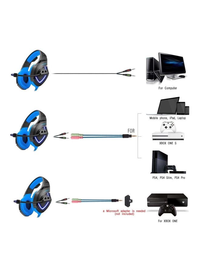 أونيكوما سماعات رأس K1-B للألعاب فوق الأذن مع ميكروفون لجهاز PS4/PS5/XOne/XSeries/NSwitch/PC - سلكية - Image 5