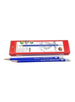 12-Piece HB Graphite Pencil With Eraser Tip Blue