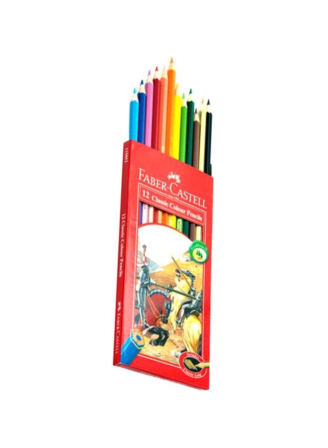 فابير كاستل مجموعة أقلام تلوين كلاسيكية مع مبراة مكونة من 12 قطعة متعدد الألوان - Image 1