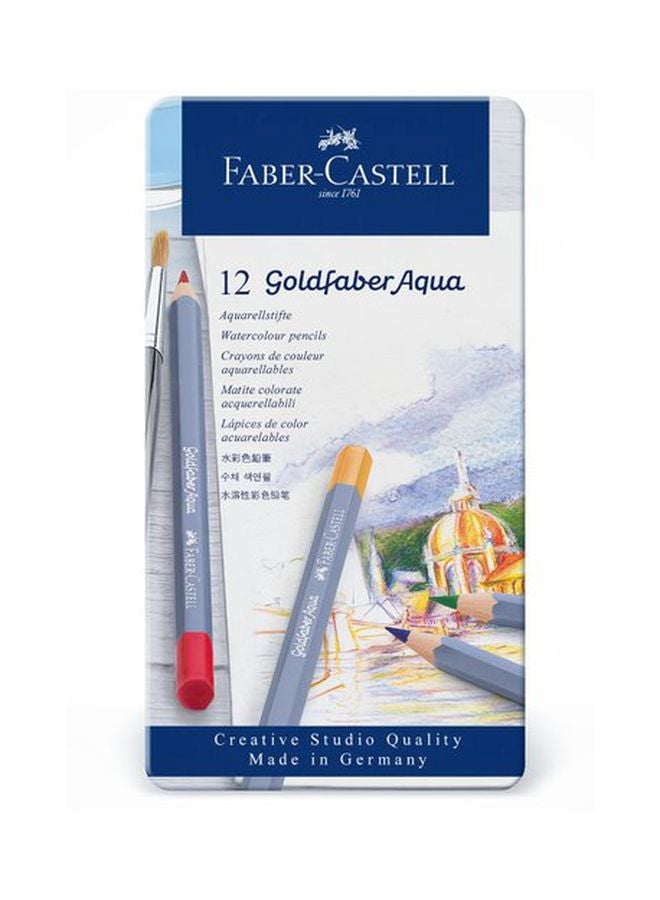 FABER-CASTELL - 12-Piece Gold Faber Aqua Pencil Multicolour - Image 1