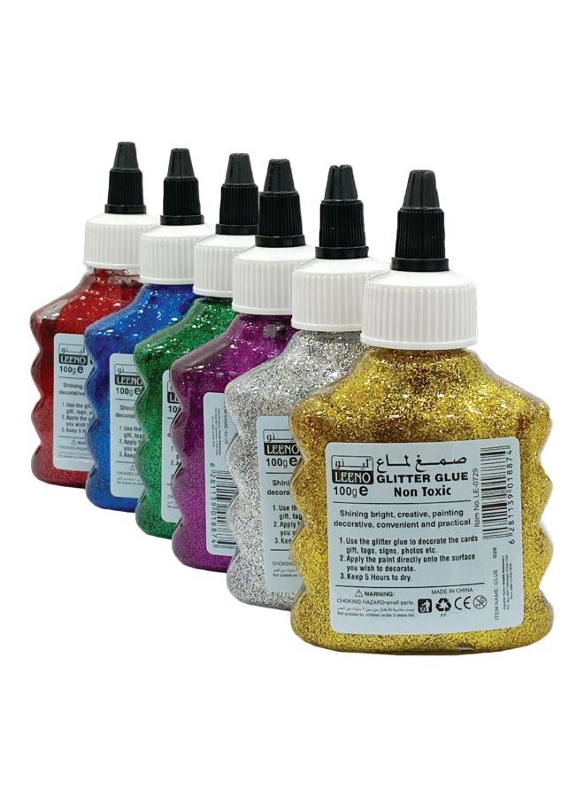 LEENO Set Of 6 Glitter Glue Gold/Green/Blue 