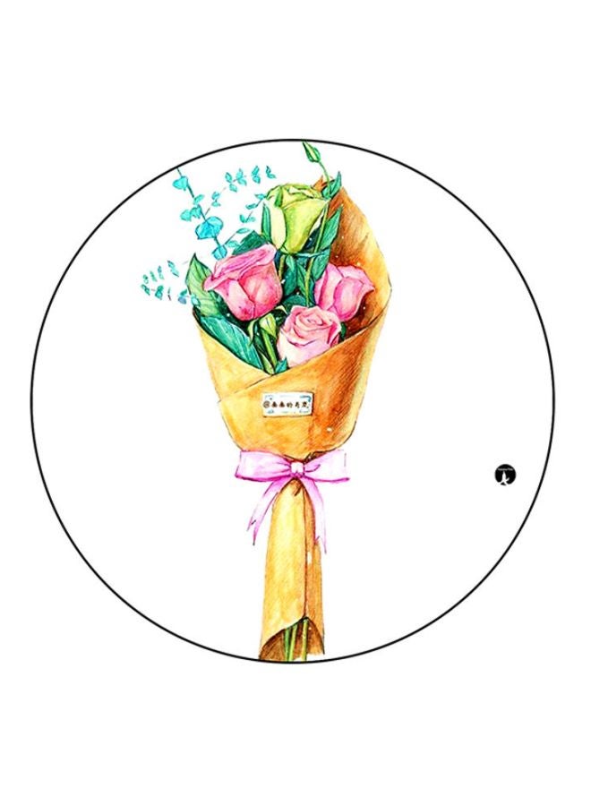 Flowers Printed Round Mousepad Multicolour