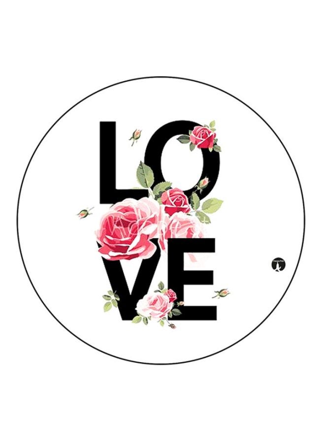 BP Love Printed Round Mousepad White/Black/Pink