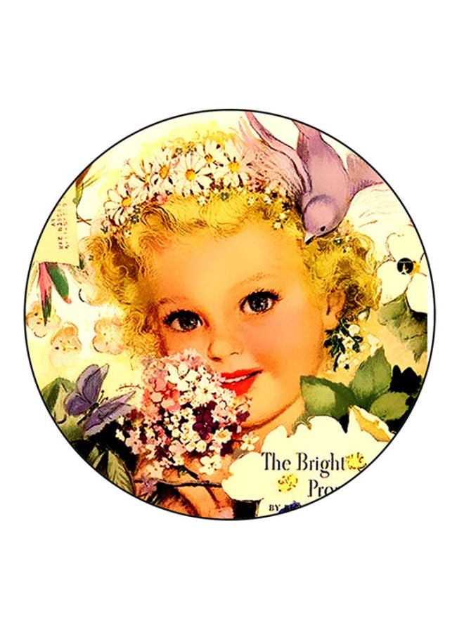 BP Vintage Art Printed Round Mousepad Yellow/Brown/Green