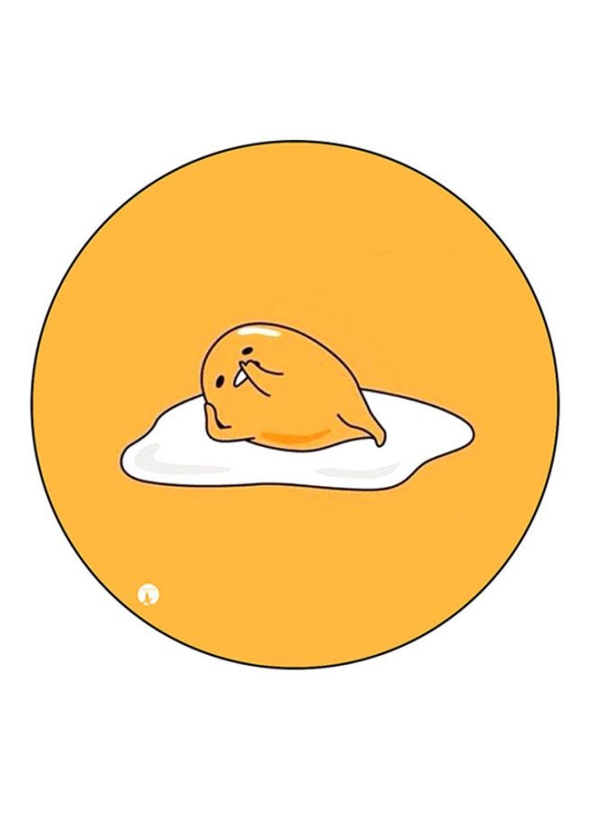 BP Gudetama Printed Round Mousepad Yellow/White