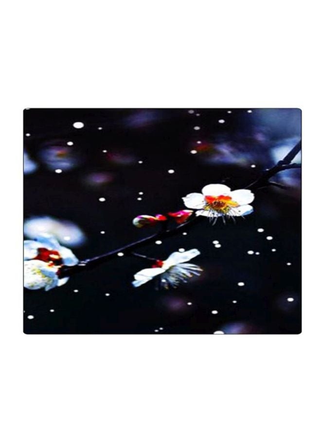 BP Flower Printed Mousepad Black/White/Blue - Image 1