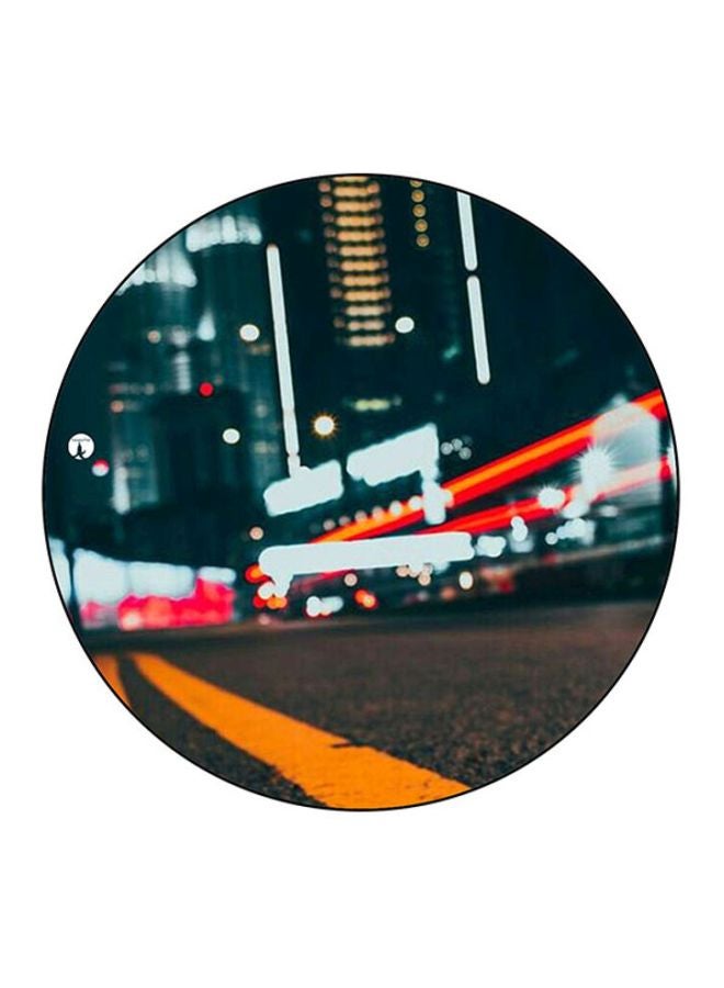BP A City Printed Round Mousepad Yellow/Red/Black