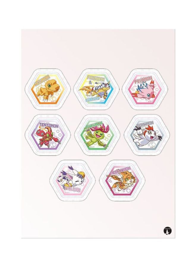 BP Digimon Printed Mousepad White/Yellow/Pink