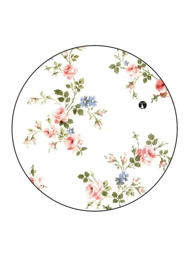 BP Floral Printed Round Mousepad White/Blue/Green