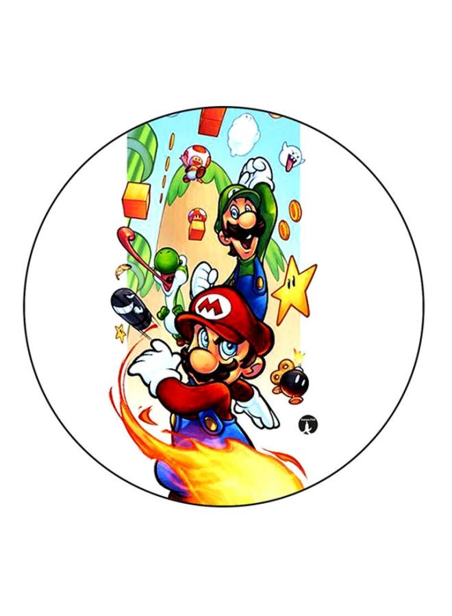BP Mario Printed Round Mousepad White/Green/Red