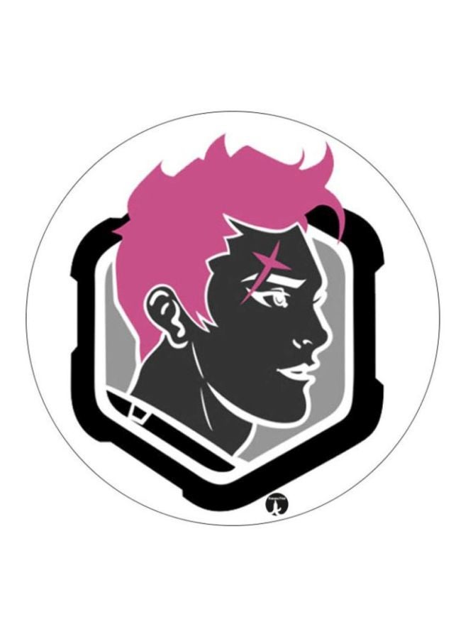 Overwatch Theme Printed Mousepad Black/Pink/White
