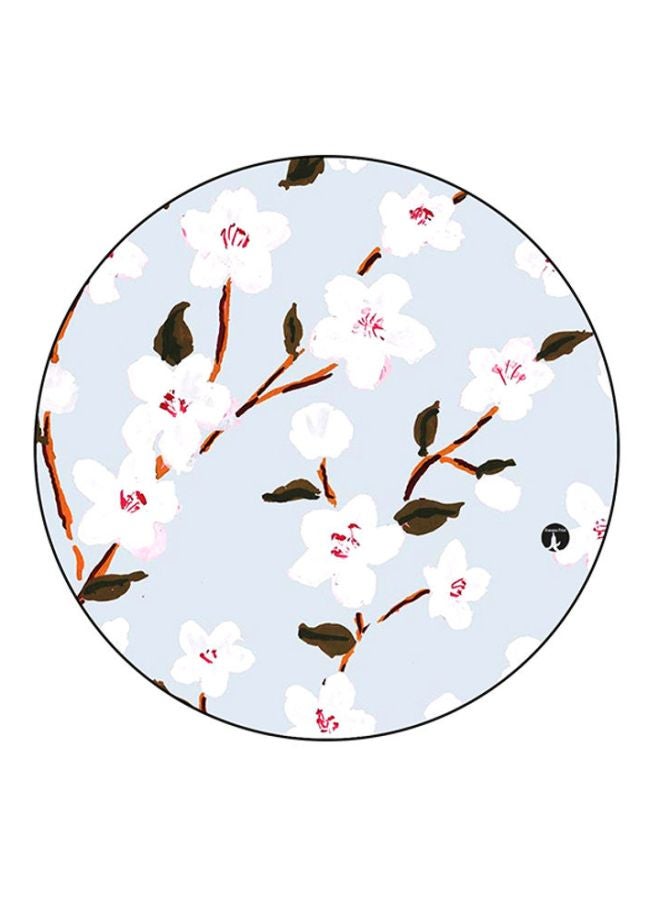 BP Flowers Printed Round Mouse Pad Blue/White/Pink
