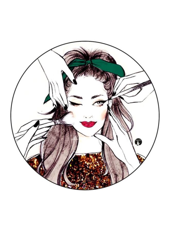 BP A Woman Printed Mouse Pad White/Grey/Black