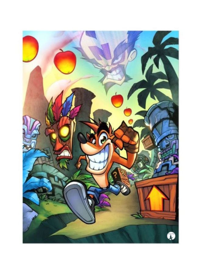 BP The Video Game Crash Printed Mousepad Brown/Green/Blue