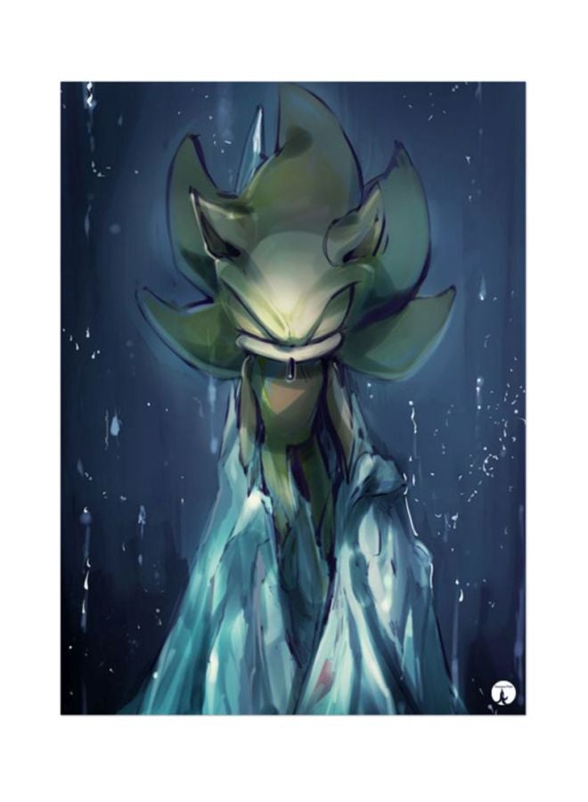 Video Game Sonic Printed Mousepad Blue/Grey/White