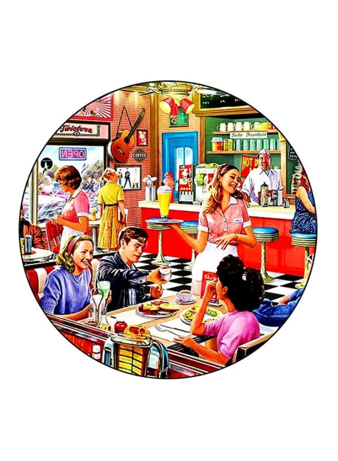 BP Vintage Art Printed Round Mousepad Multicolour