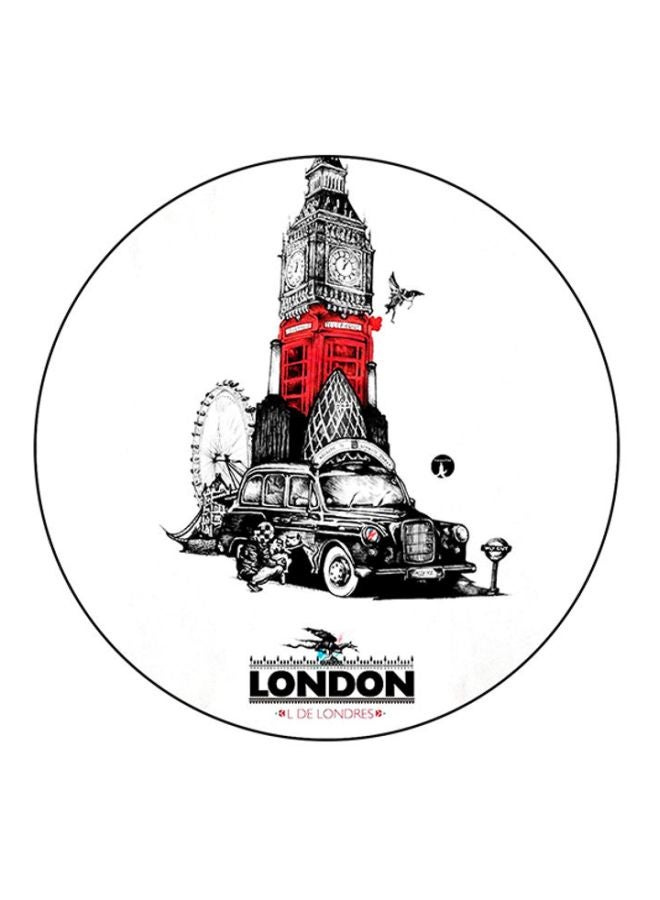 بي بي لوحة ماوس مُزينة بطبعة لبرج لندن أبيض/أسود/أحمر