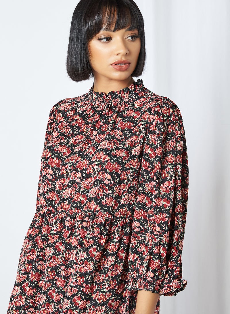 ONLY Larry Smock Floral Print Dress Black  - Image 2