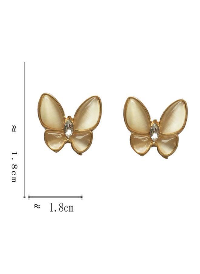 J&J Stone Studded Butterfly Designed Stud Earrings  - Image 3