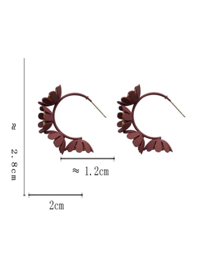 J&J - Floral Designed Hoop Earrings - Image 1