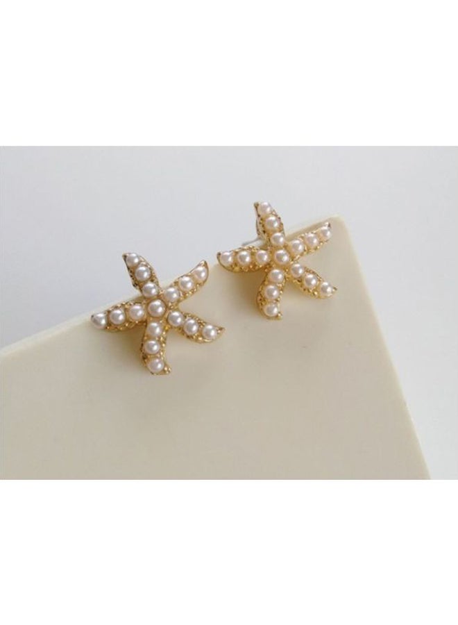 J&J - 925 Sterling Silver Pearl Studded Stud Earrings - Image 1