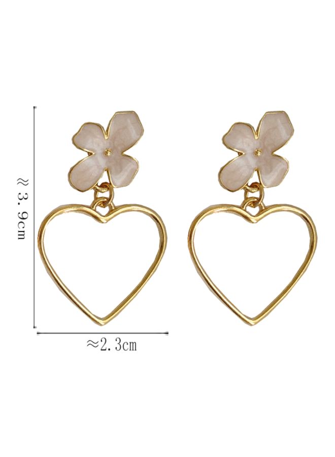 J&J Flower And Heart Designed Dangle Earrings - Image 2