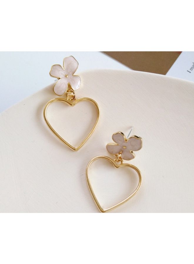 J&J Flower And Heart Designed Dangle Earrings - Image 3