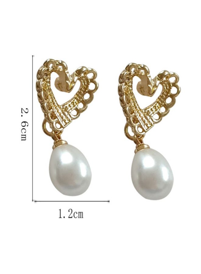 J&J 925 Sterling Silver Love Heart Shaped Pearl Earrings  - Image 5