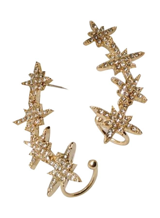 J&J 925 Sterling Silver Artistic Cuff Earrings - Image 1