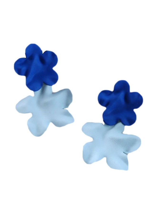 جونسون آند جونسون أقراط من الفضة الإسترليني عيار 925 على شكل زهرة مرصعة بالأحجار - Image 1