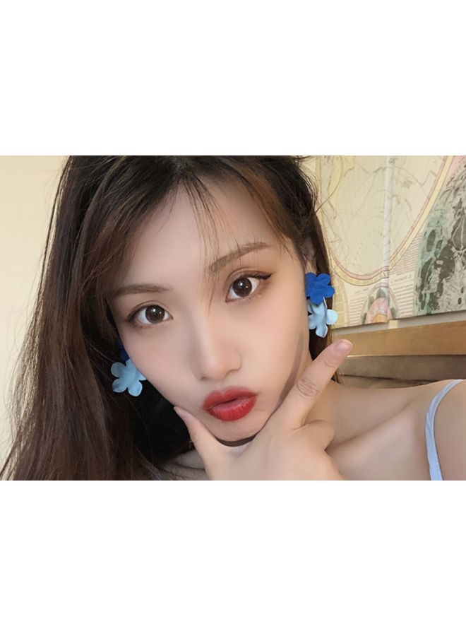 جونسون آند جونسون أقراط من الفضة الإسترليني عيار 925 على شكل زهرة مرصعة بالأحجار - Image 4