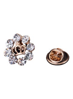 Rhinestone Studded Crown Shaped Brooch Pin