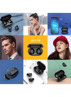 QCY T9 TWS Wireless In-Ear Earphones With Charging Case Black  - Image 4